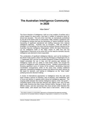 The Australian Intelligence Community in 2020
