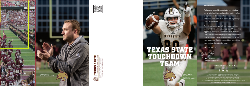 Texas State Touchdown Team