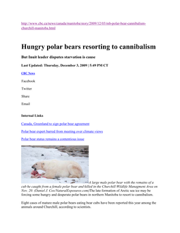 Hungry Polar Bears Resorting to Cannibalism