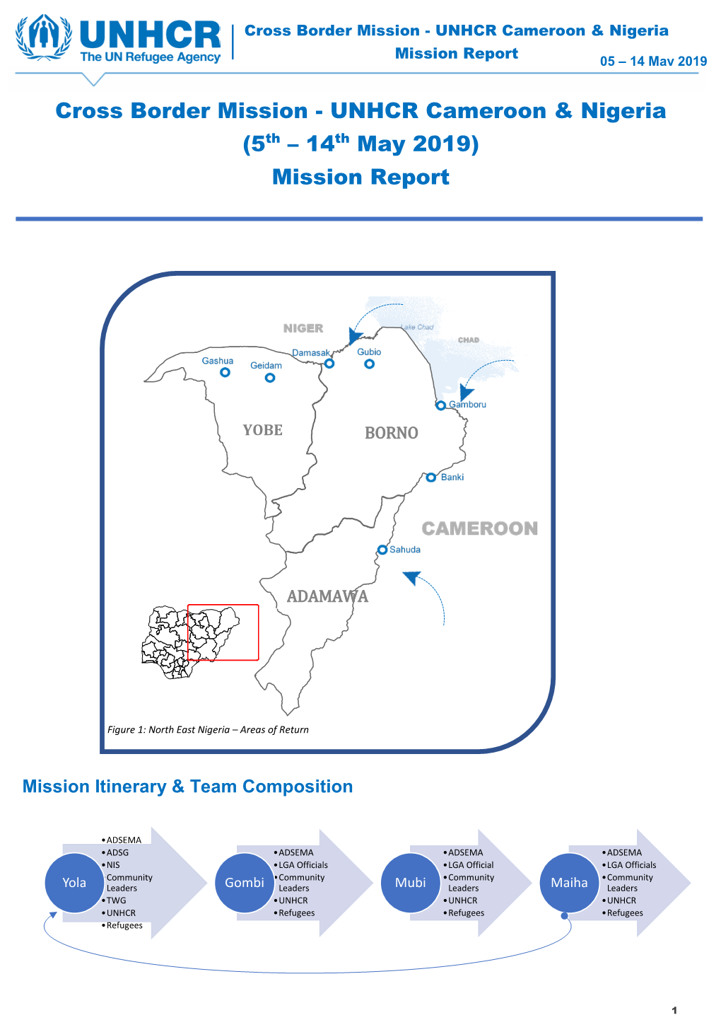 Cross Border Mission - UNHCR Cameroon & Nigeria Mission Report 05 – 14 May 2019