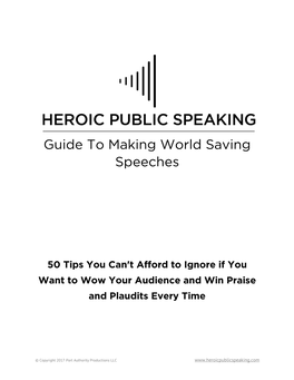 Guide to Making World Saving Speeches