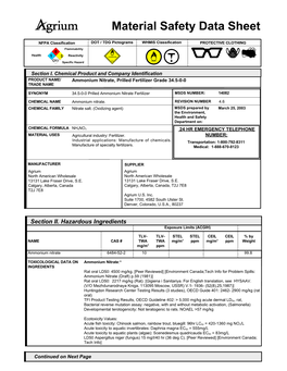 Material Safety Data Sheet