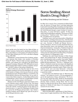 Soros Smiling About Bush's Drug Policy?