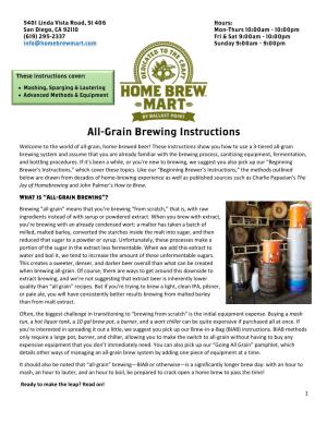 All-Grain Brewing Instructions