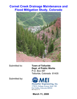 Cornet Creek Drainage Maintenance and Flood Mitigation Study, Colorado