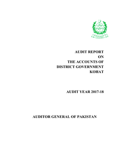 Audit Report on the Accounts of District Government Kohat