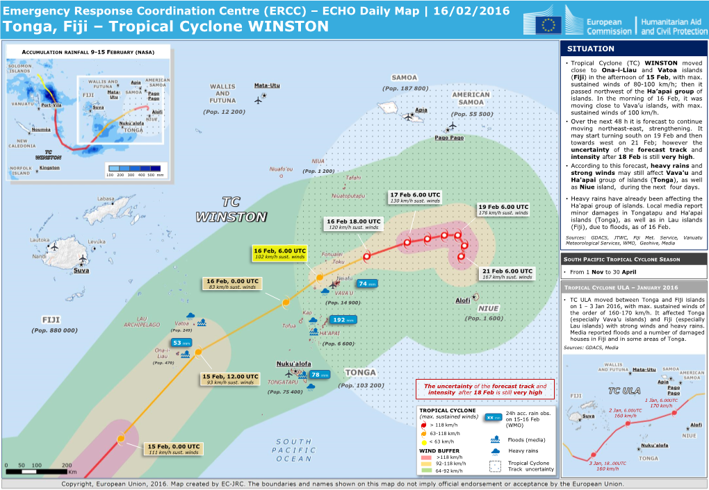 Daily Maps: Tonga, Fiji