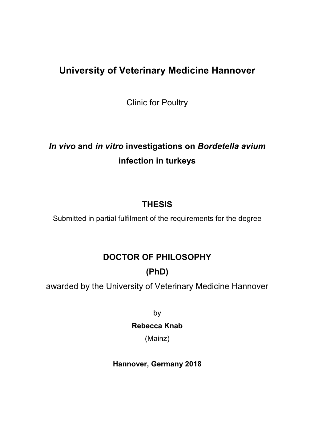 University of Veterinary Medicine Hannover