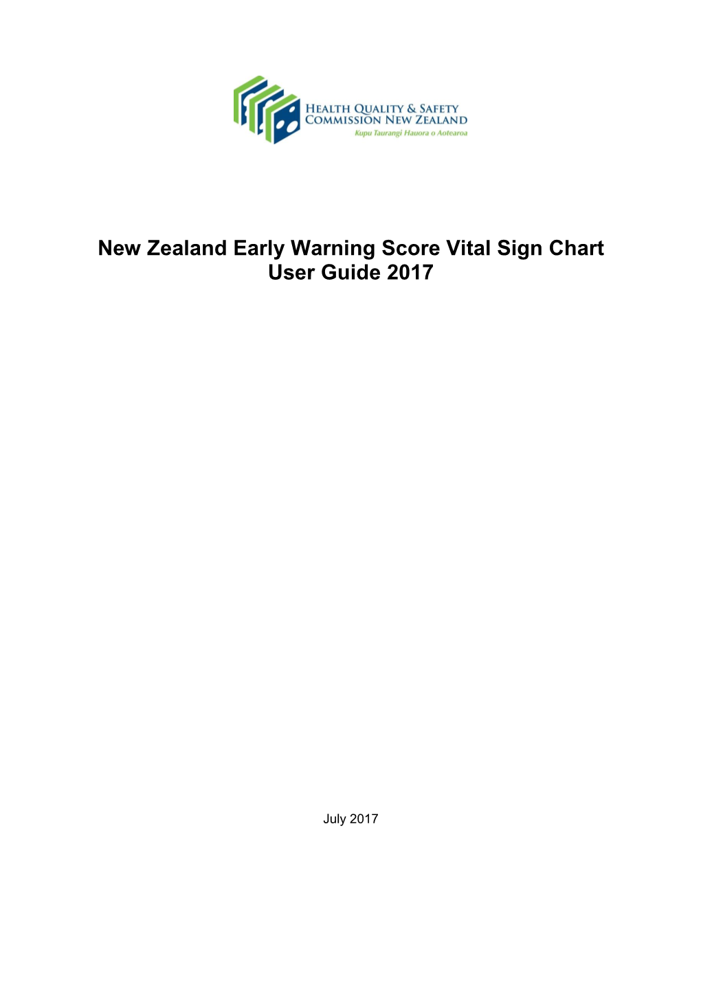 New Zealand Early Warning Score Vital Sign Chart User Guide 2017