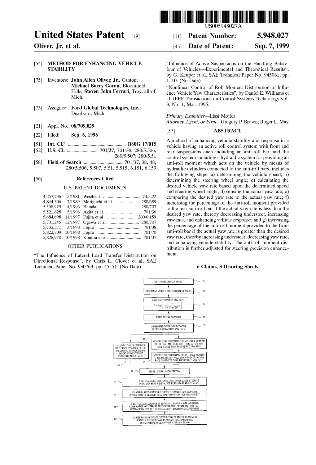 United States Patent 19 11 Patent Number: 5,948,027 Oliver, Jr