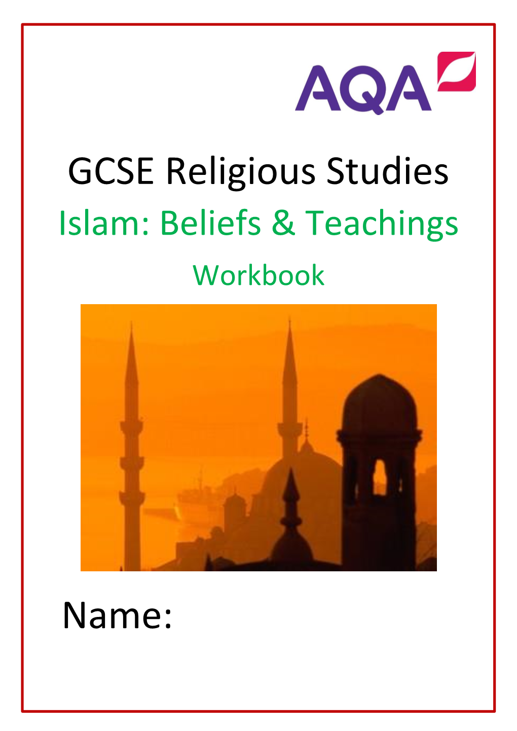 GCSE Religious Studies Name