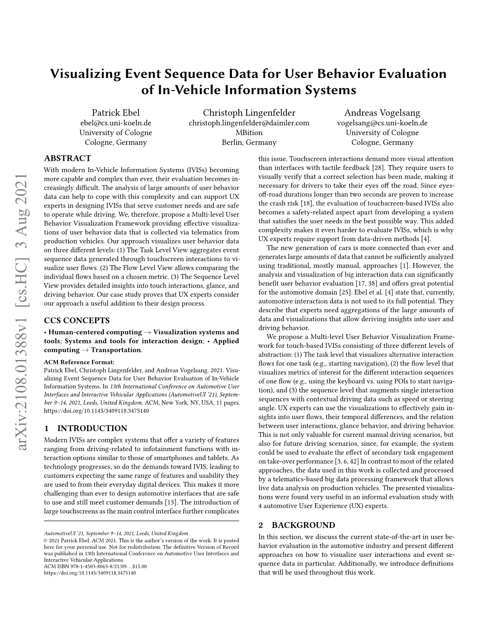 Visualizing Event Sequence Data for User Behavior Evaluation of In-Vehicle Information Systems