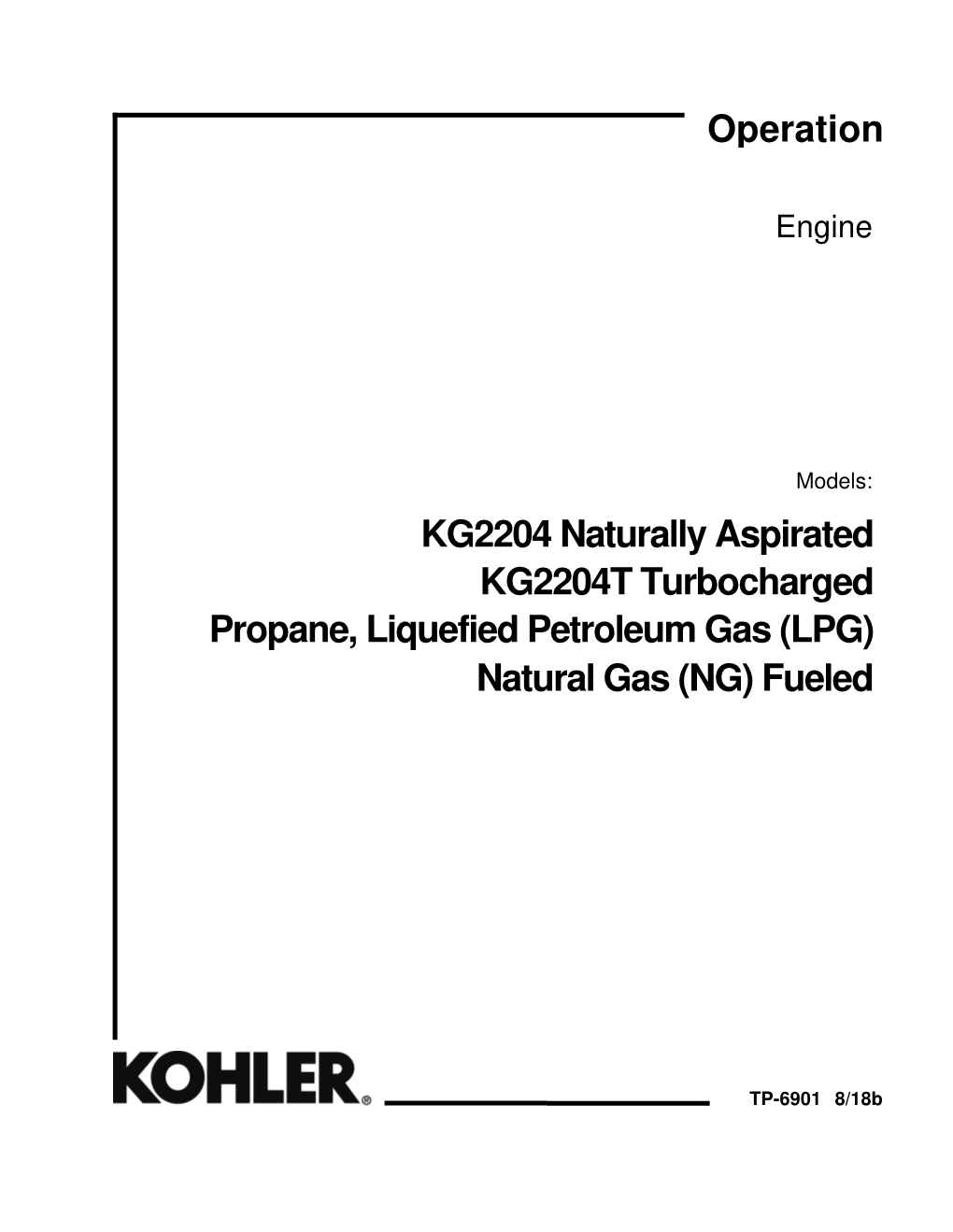 KG2204 Naturally Aspirated KG2204T Turbocharged Propane, Liquefied Petroleum Gas (LPG)