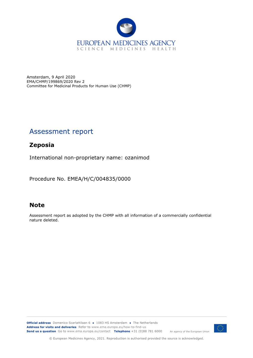 Public Assessment Report