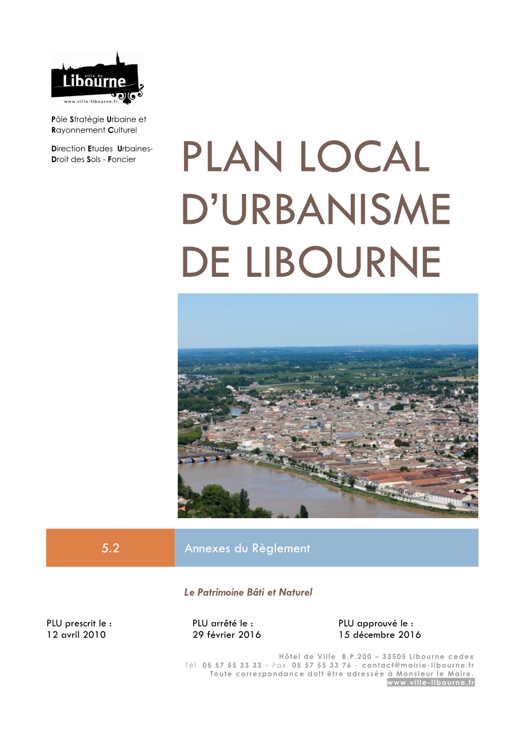 Plan Local D'urbanisme De Libourne