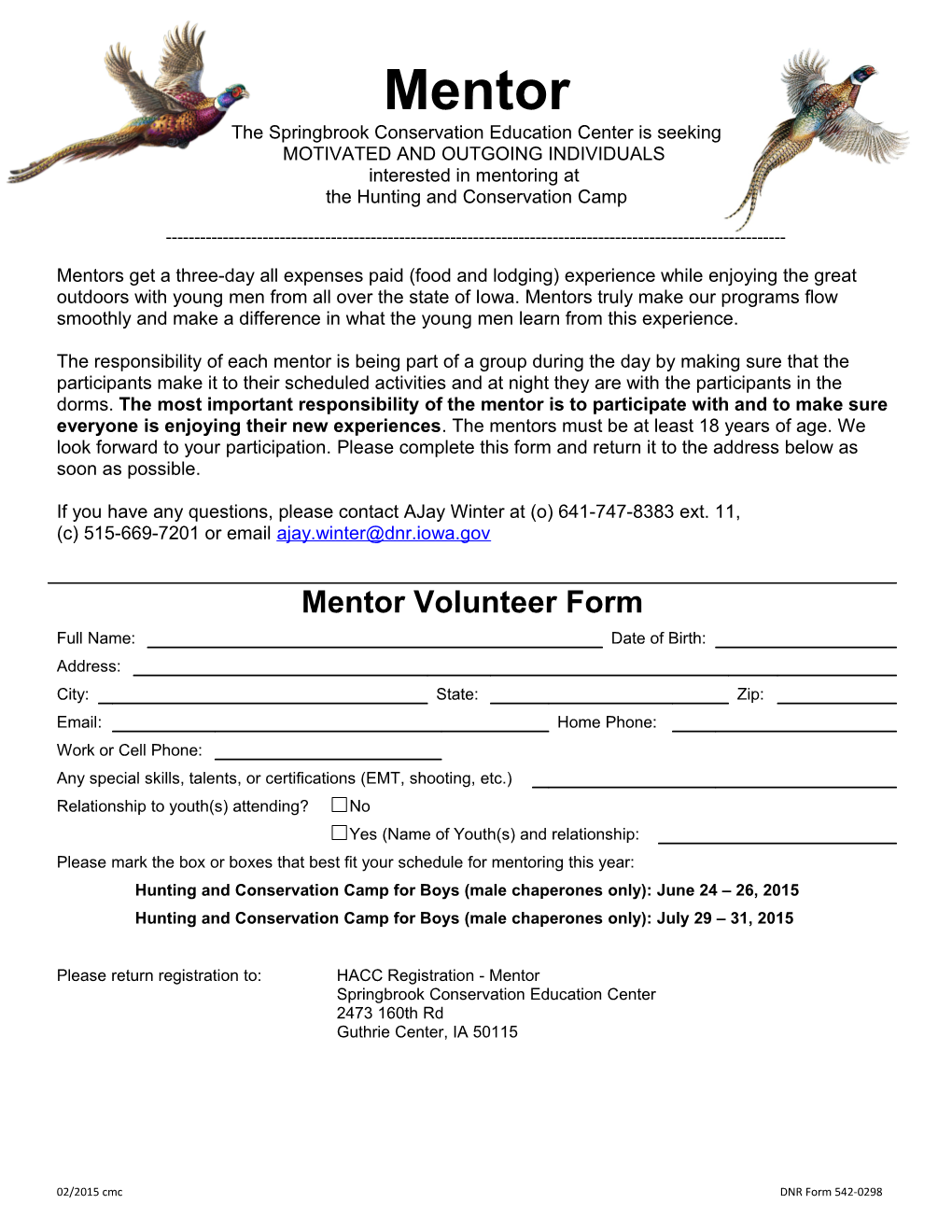 The Springbrook Conservation Education Center Is Seeking