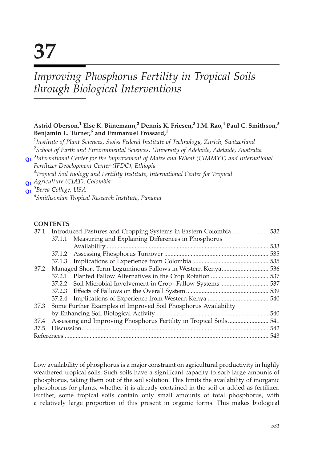 Improving Phosphorus Fertility in Tropical Soils Through Biological Interventions