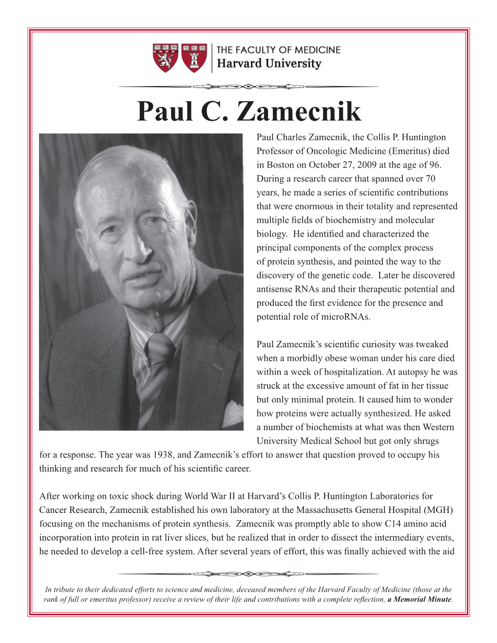 Paul C. Zamecnik Paul Charles Zamecnik, the Collis P