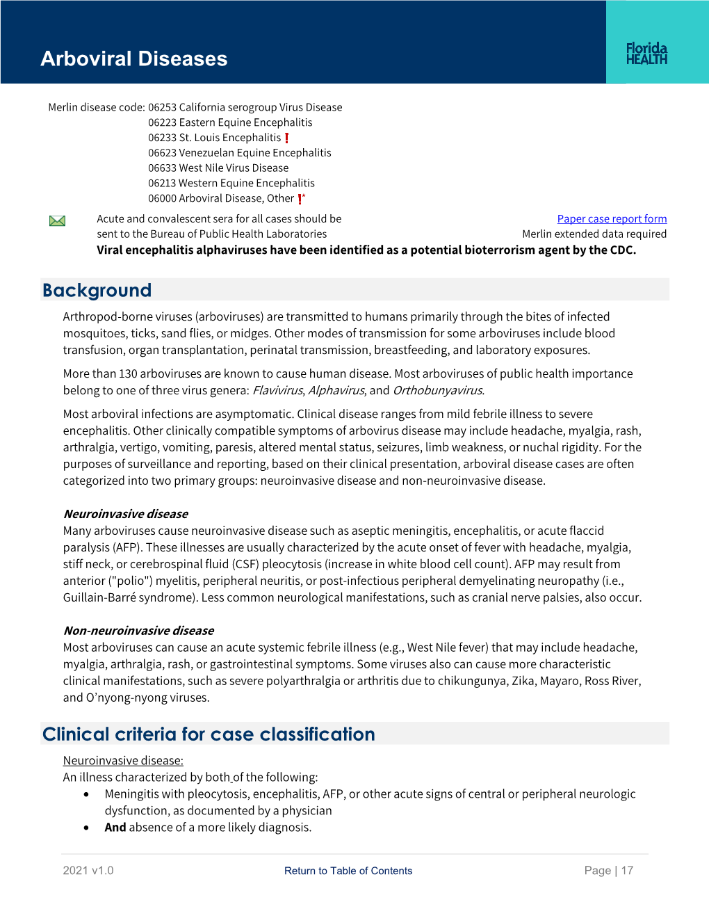 Acute Arboviral Disease