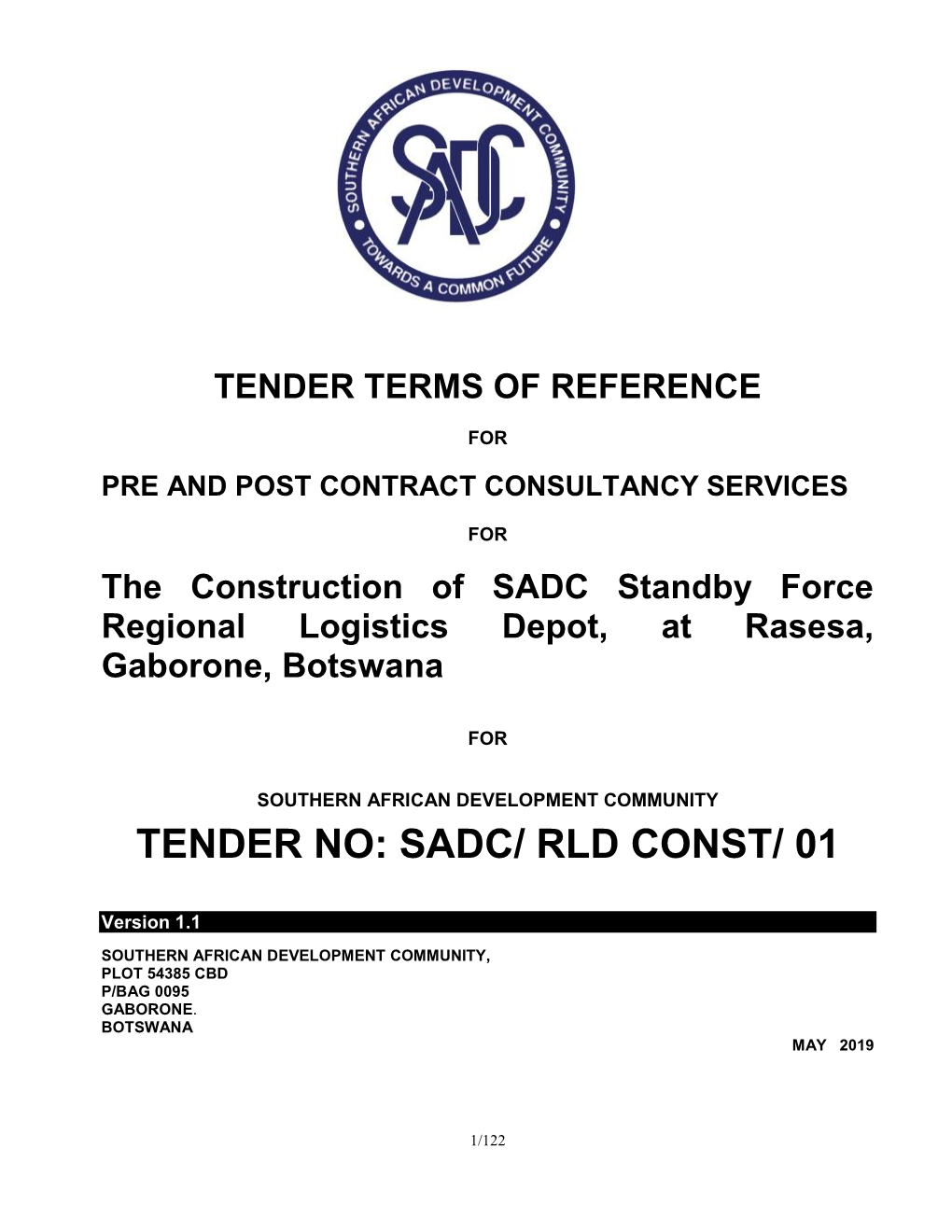 Tender Terms of Reference