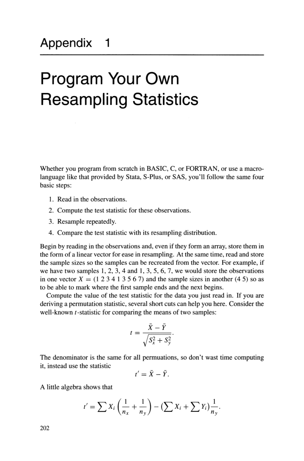 Program Your Own Resampling Statistics