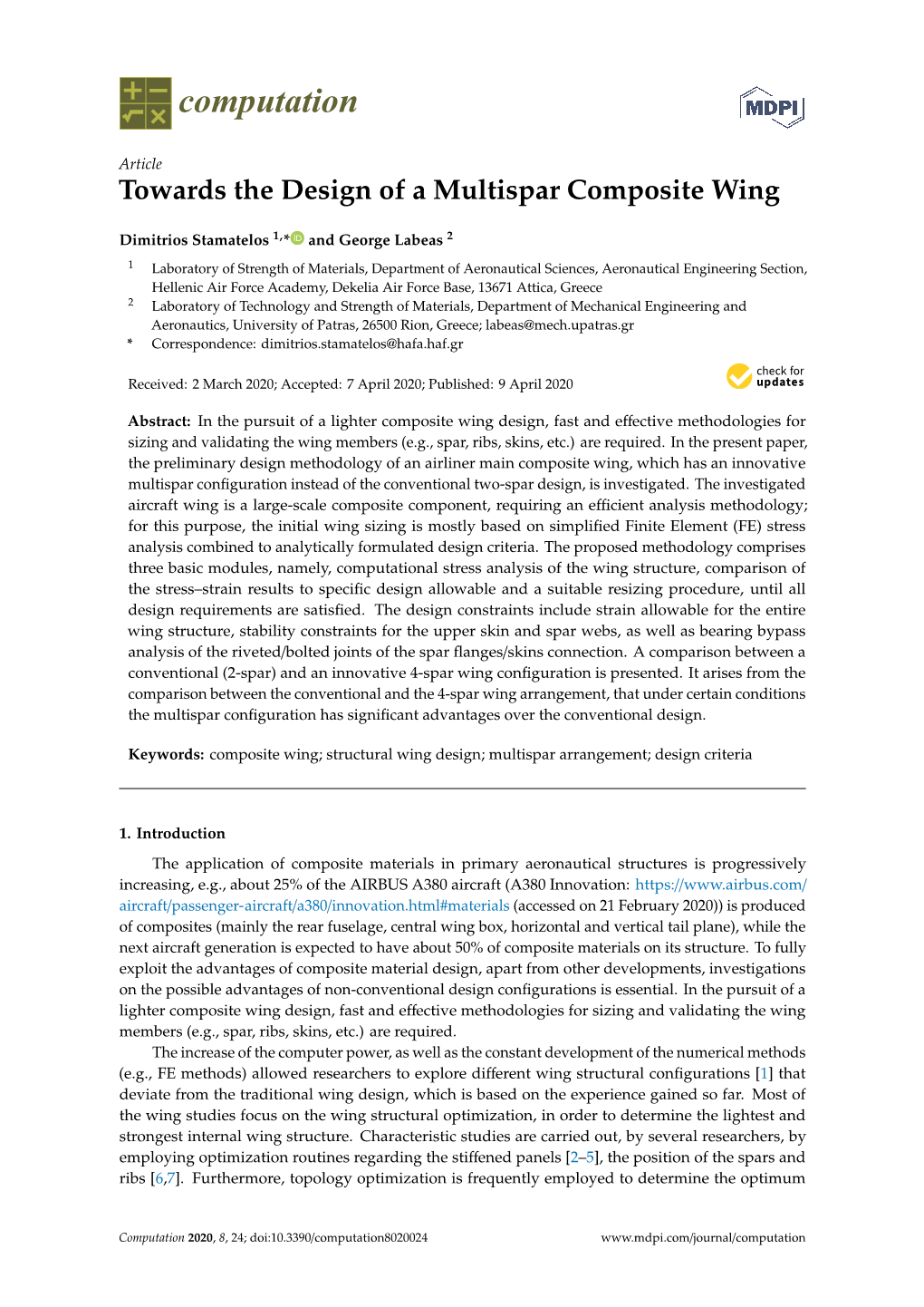 Towards the Design of a Multispar Composite Wing