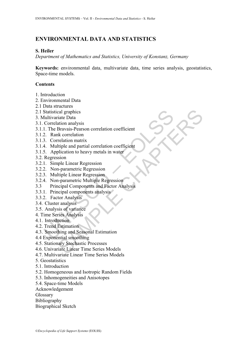 Environmental Data and Statistics - S