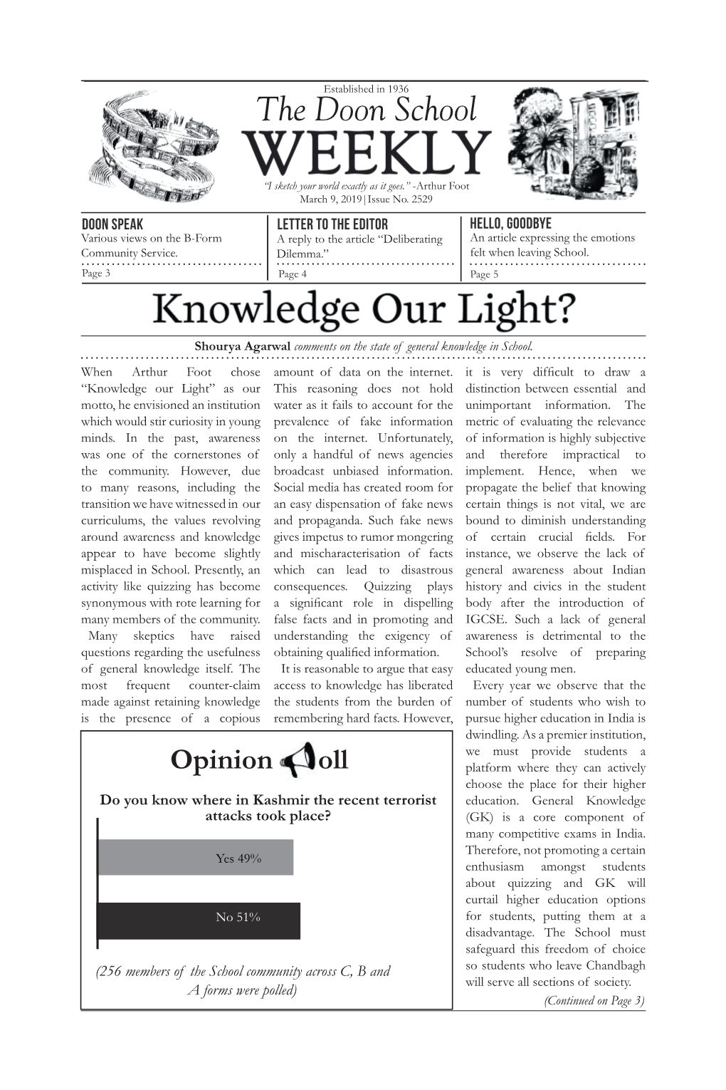 The Doon School Weekly (March 11, 2019)