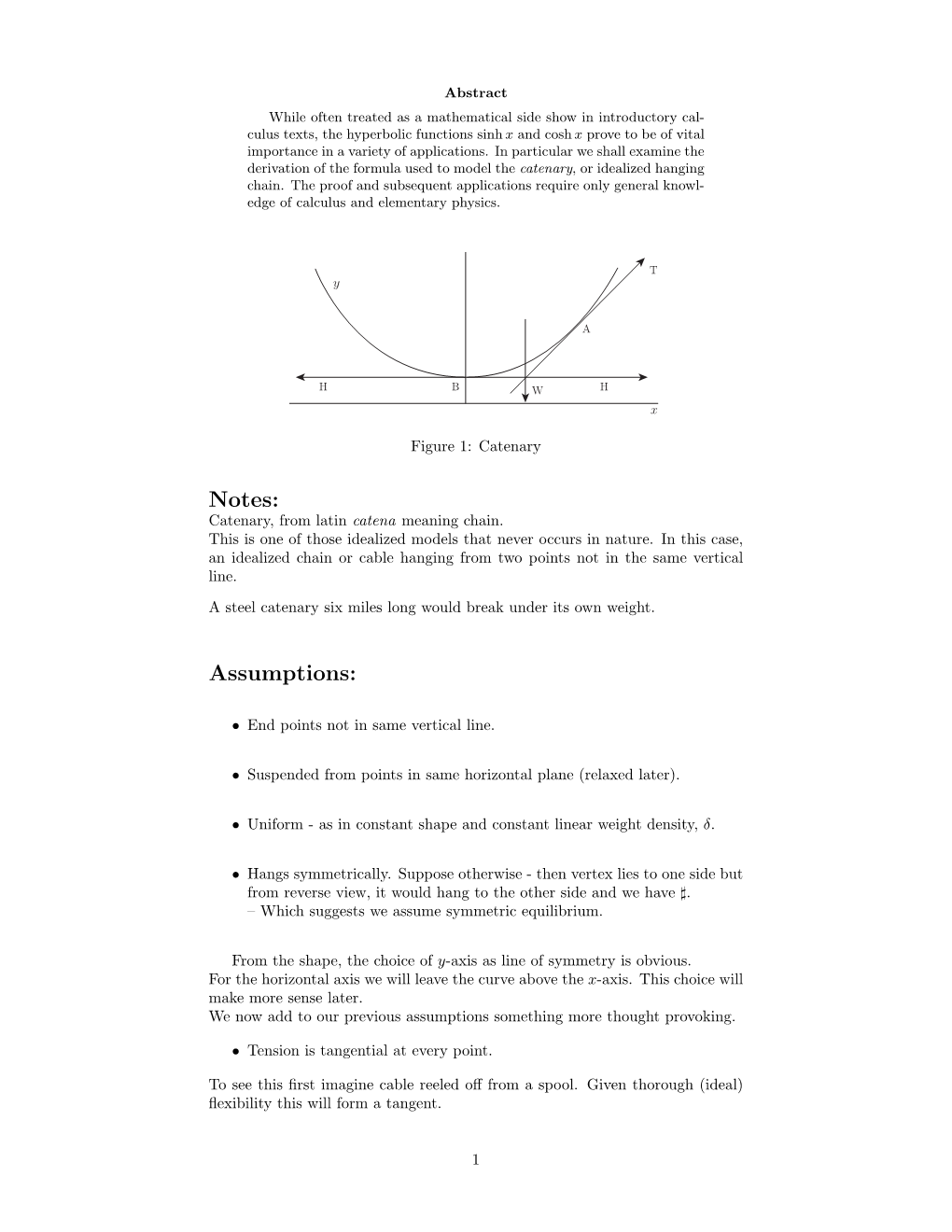 Notes: Assumptions