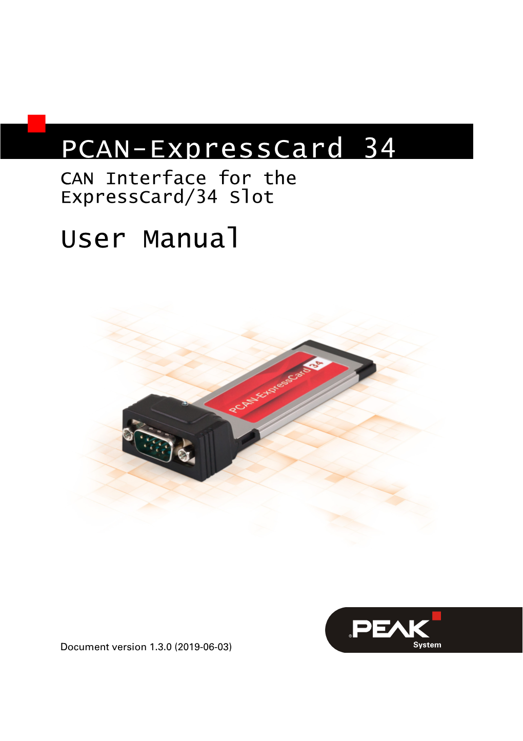 PCAN-Expresscard 34 CAN Interface for the Expresscard/34 Slot User Manual