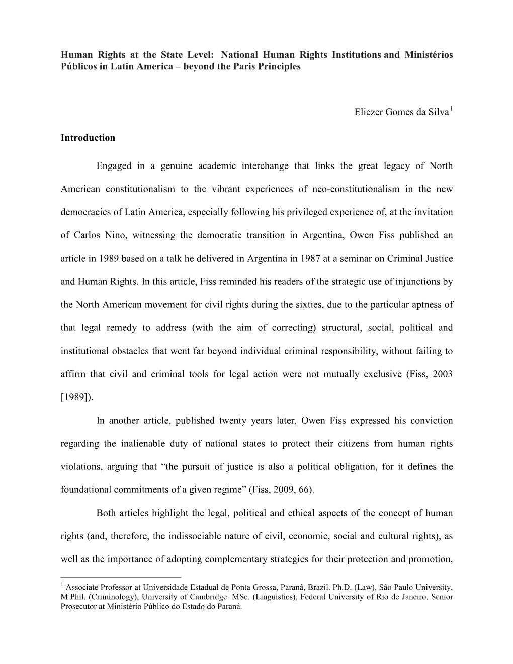 National Human Rights Institutions and Ministérios Públicos in Latin America – Beyond the Paris Principles