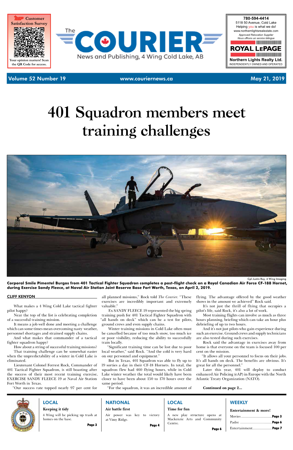 401 Squadron Members Meet Training Challenges