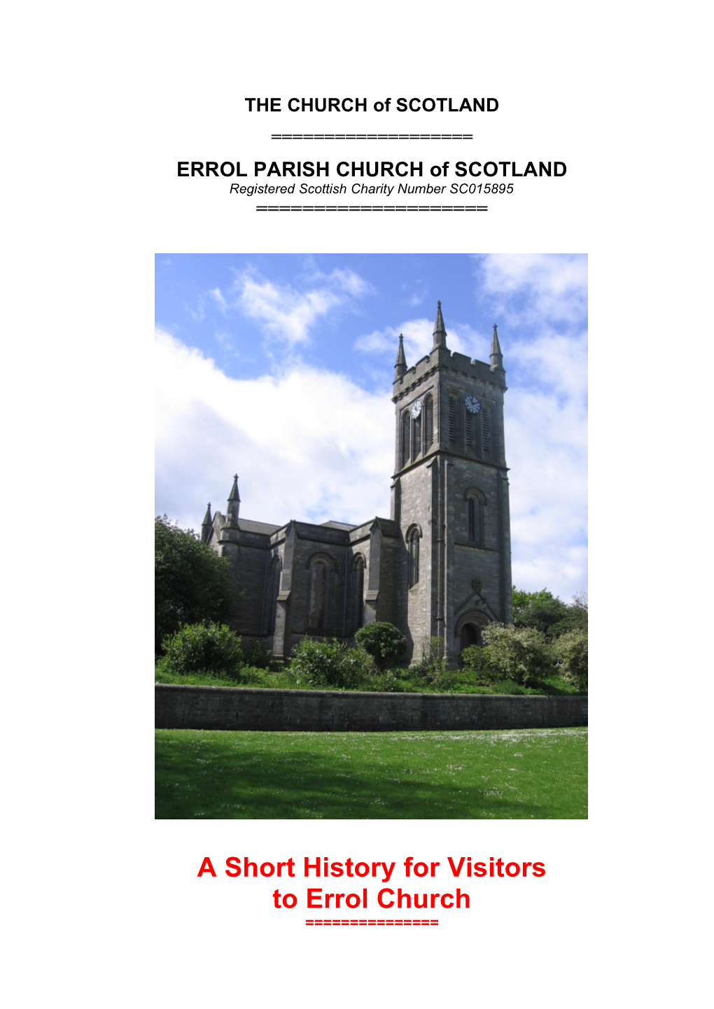 Errol Visitor's Leaflet