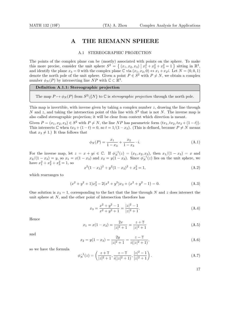 A the Riemann Sphere