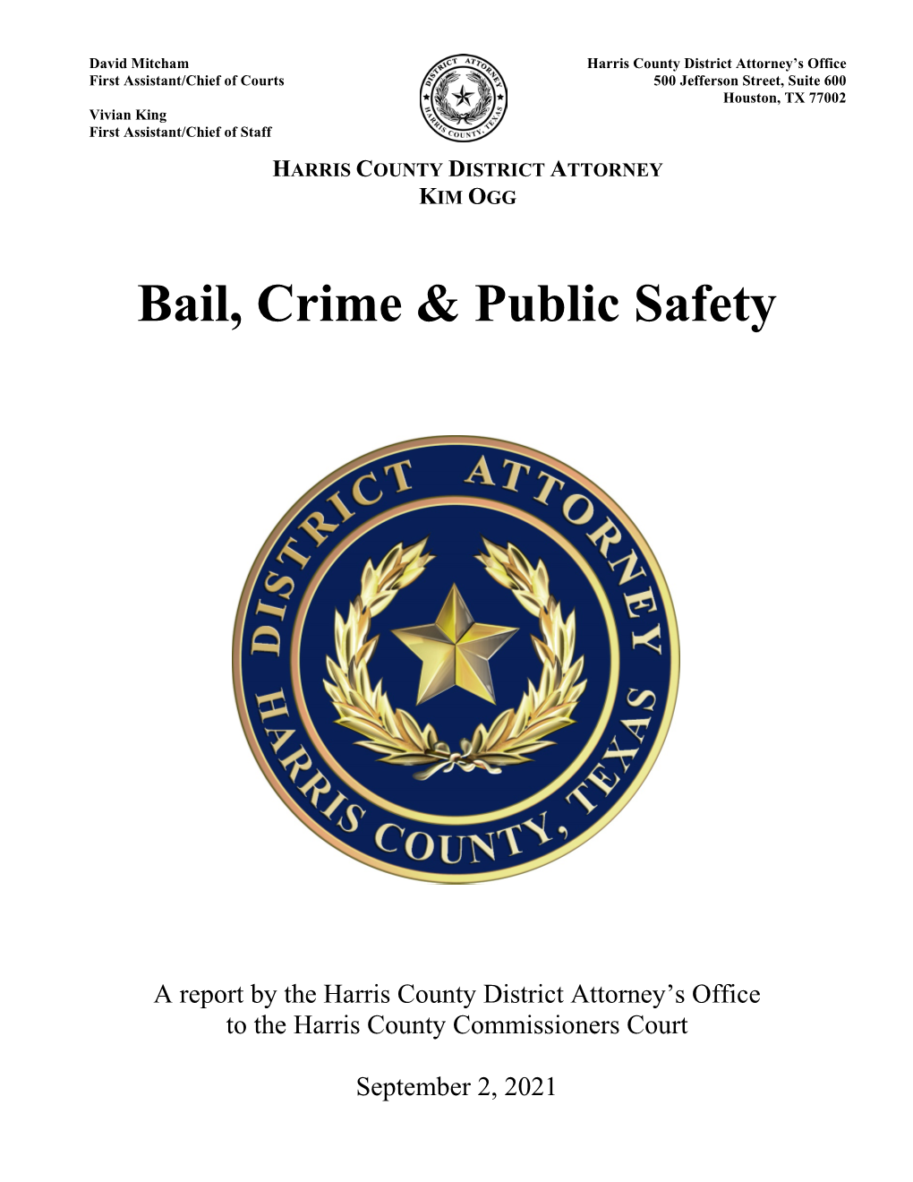 Bail, Crime & Public Safety
