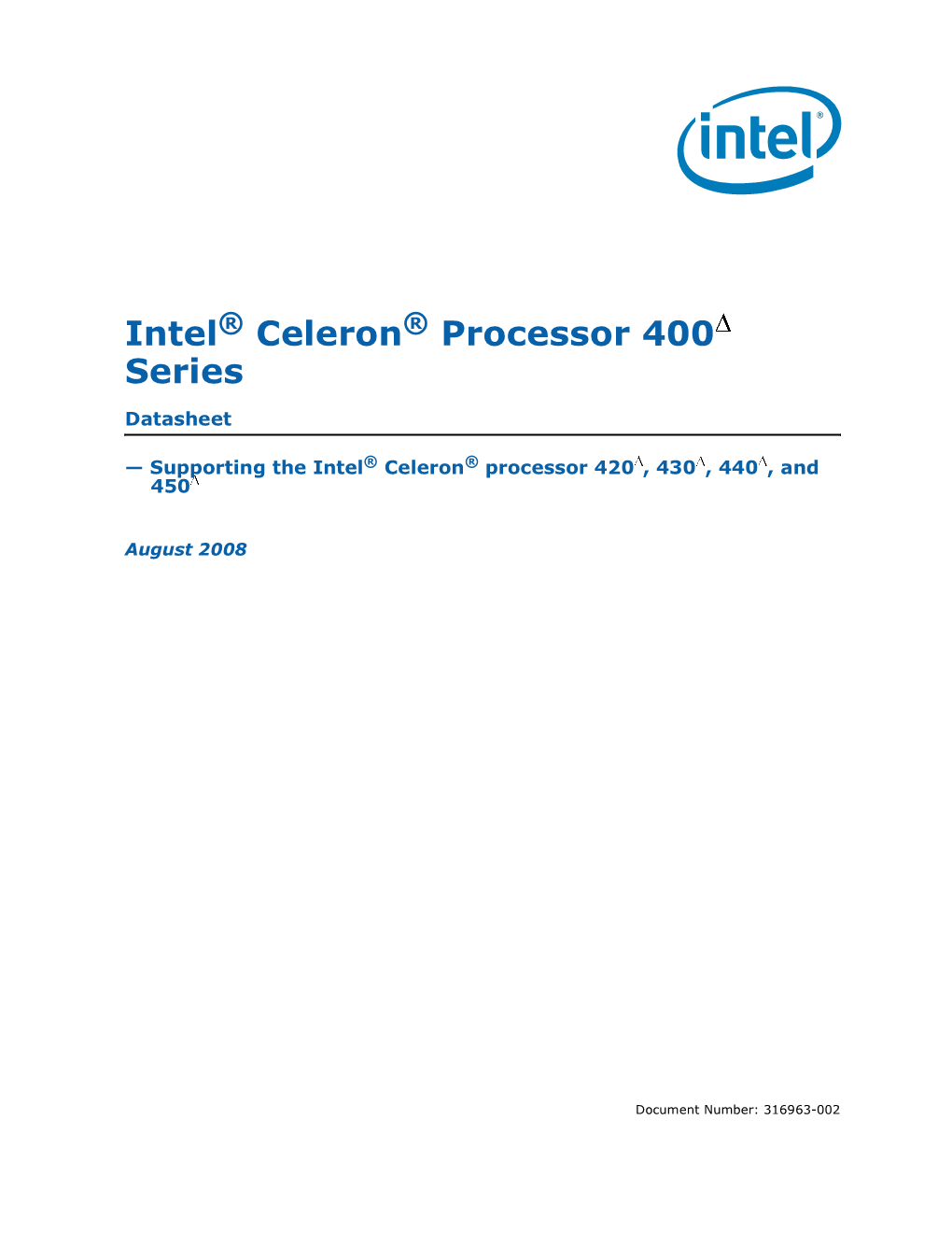 Intel® Celeron® Processor 400 Series