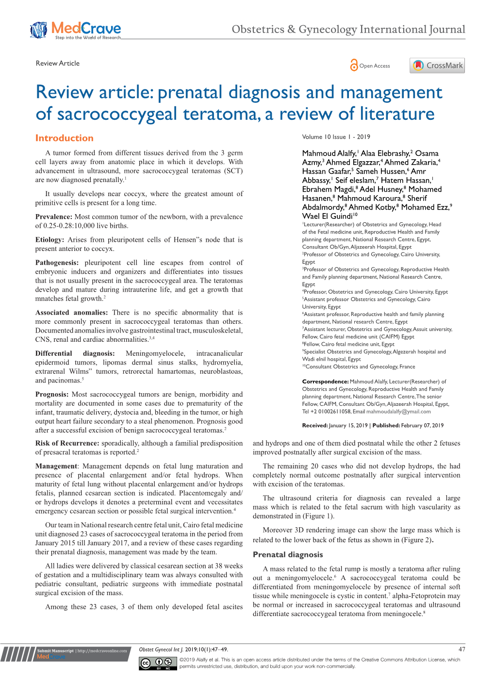Prenatal Diagnosis and Management of Sacrococcygeal