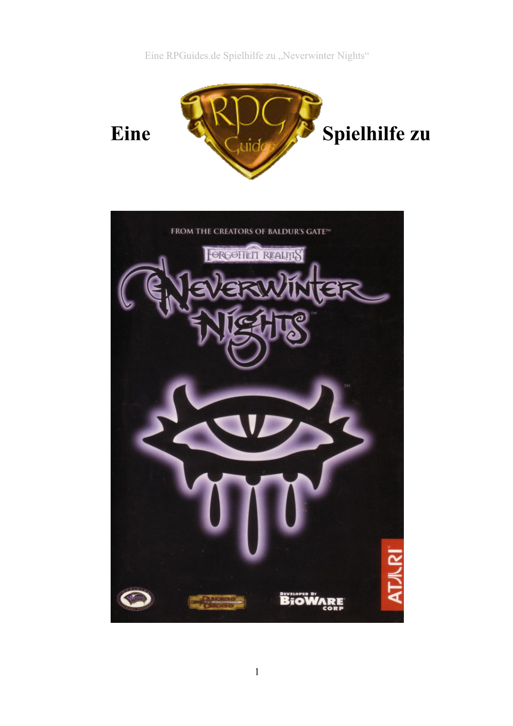 Neverwinter Nights Guide Als