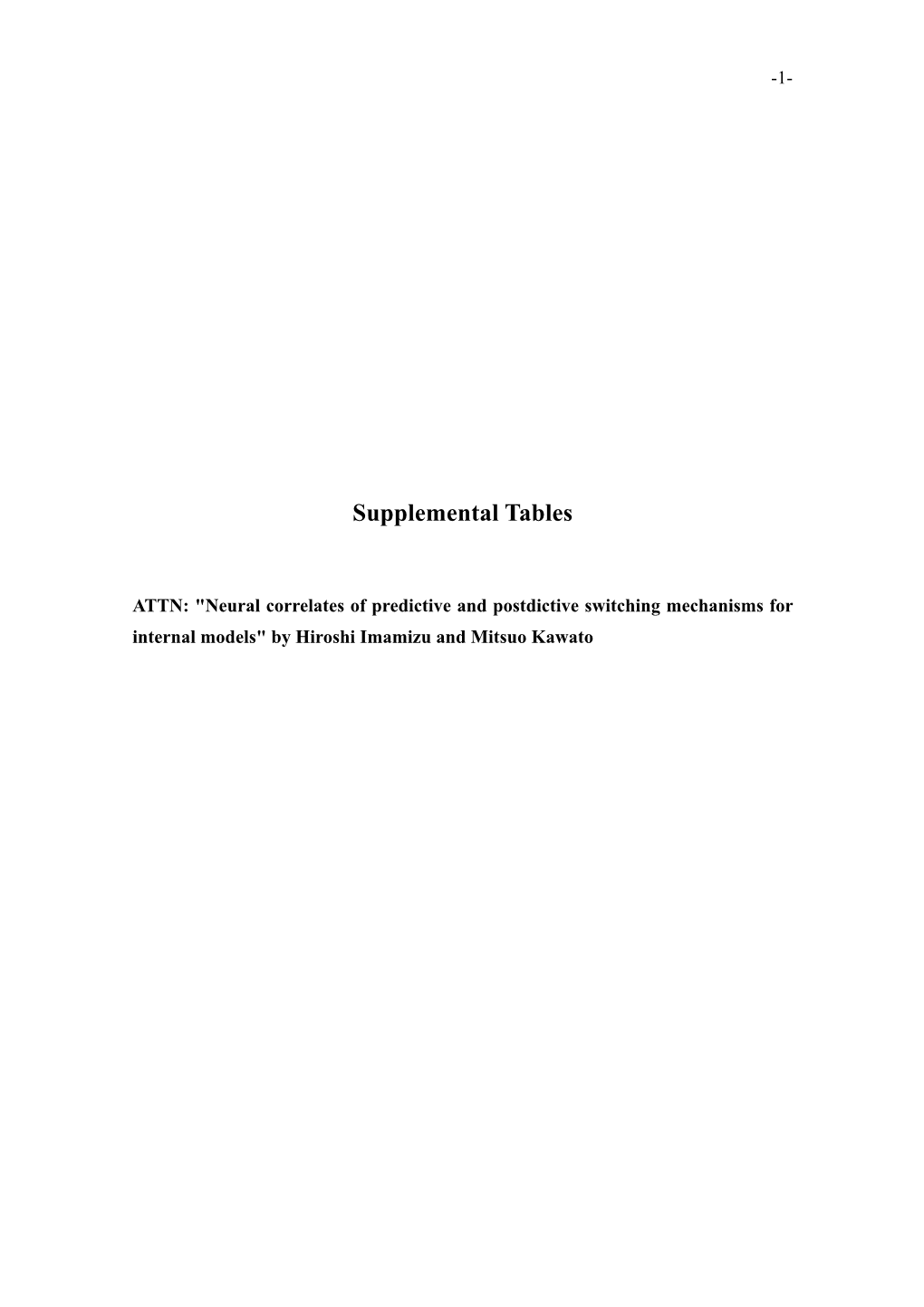 Supplemental Tables