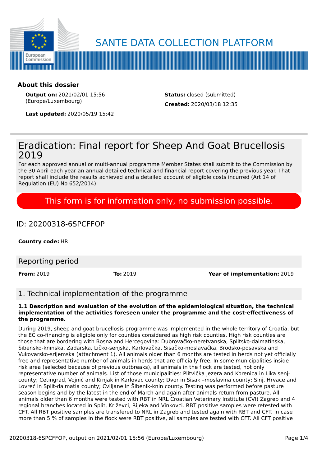 Final Report for Sheep and Goat Brucellosis 2019