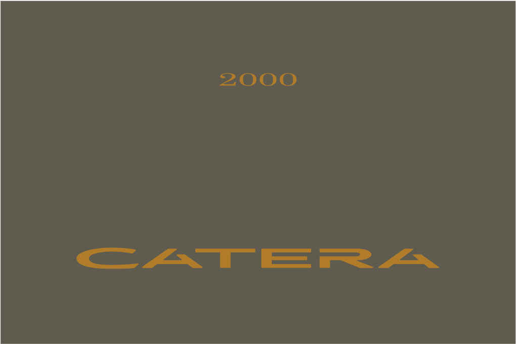 2000 Cadillac Catera Owner Manual