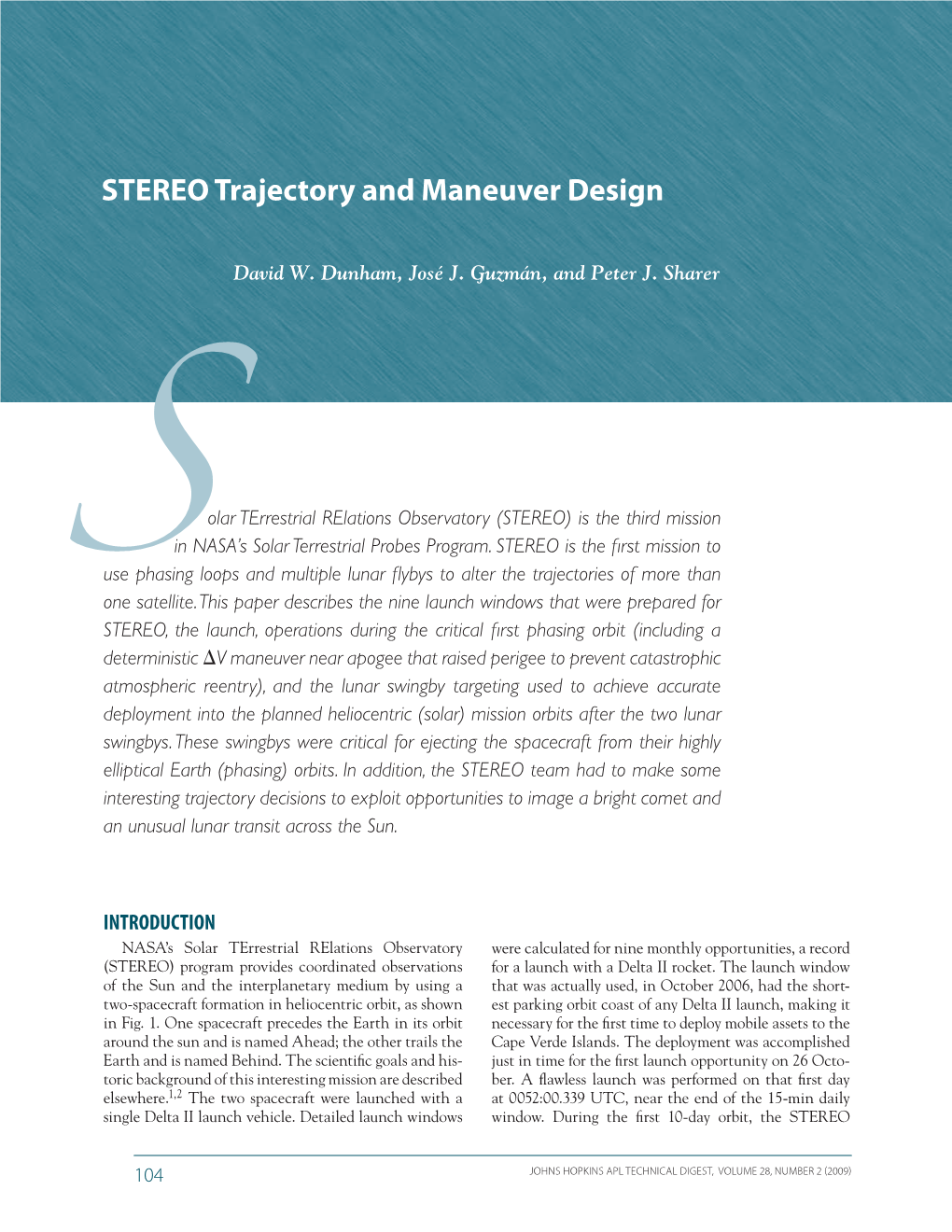 STEREO Trajectory and Maneuver Design