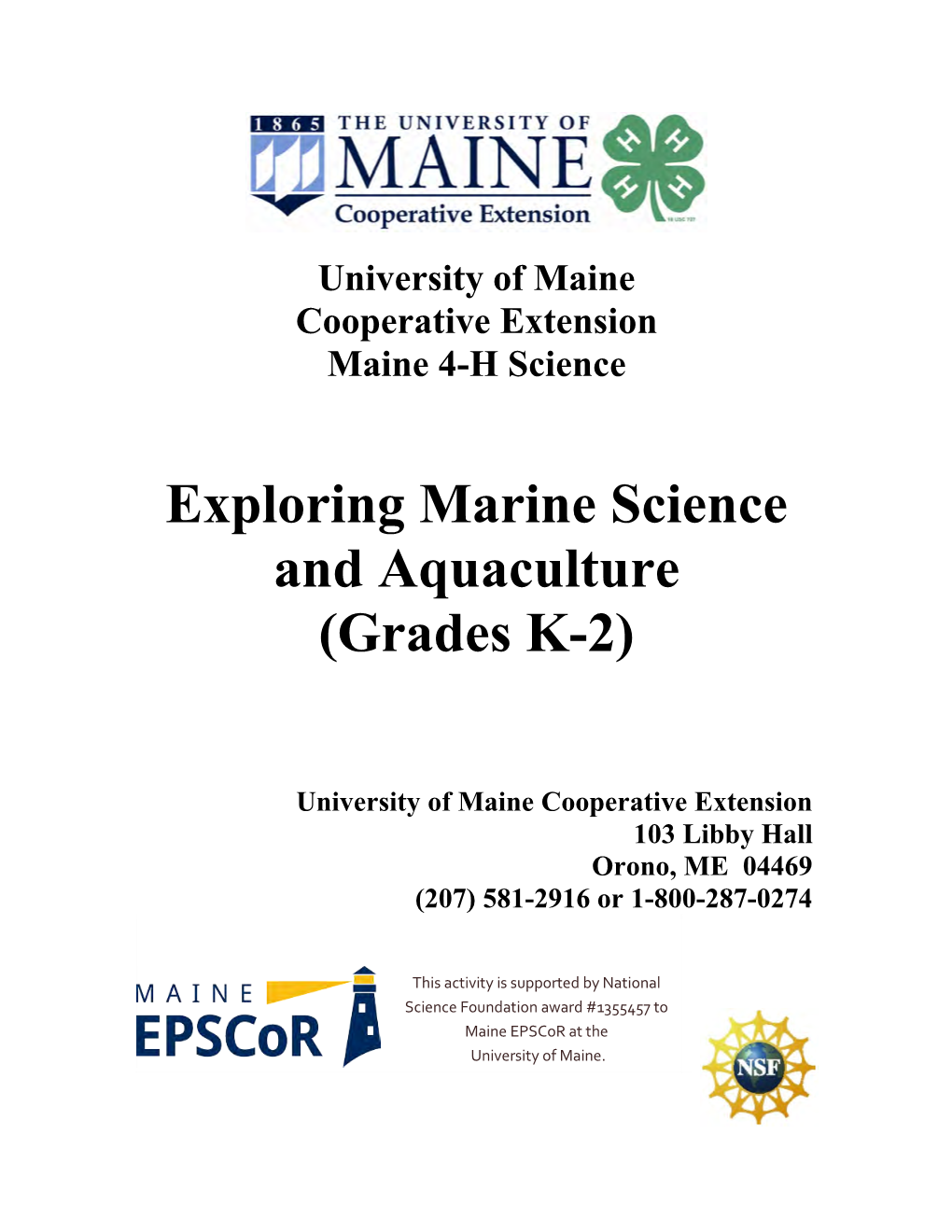 Exploring Marine Science and Aquaculture (Grades K-2)