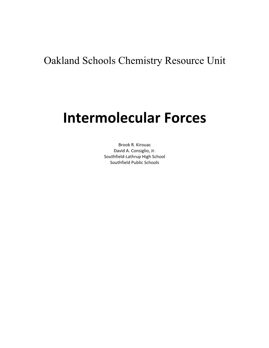 Intermolecular Forces