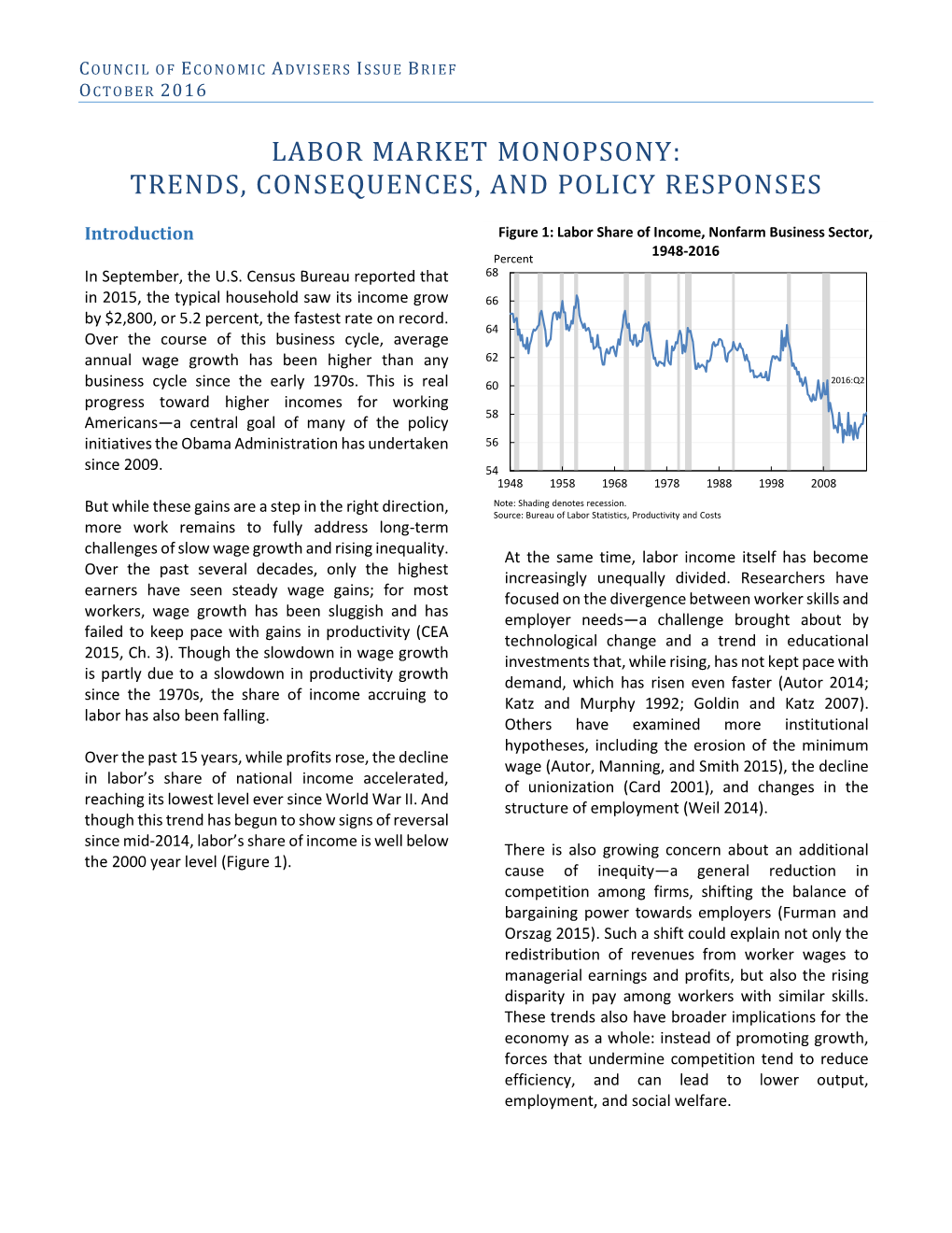 Labor Market Monopsony: Trends, Consequences, and Policy Responses