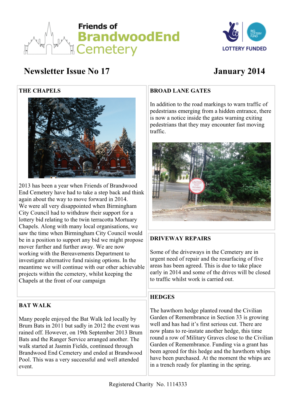 Newsletter Issue No 17 January 2014