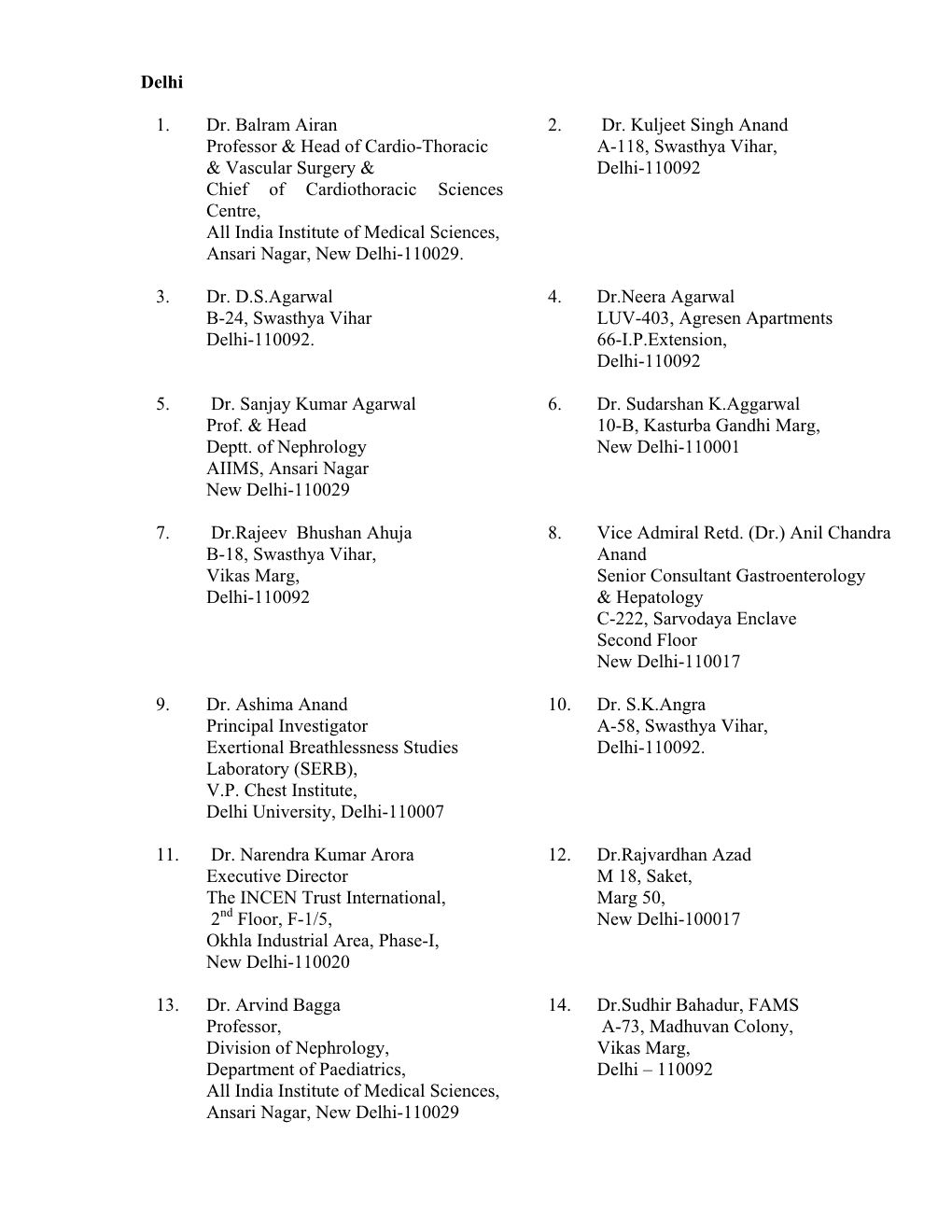 State Wise Fellow Address