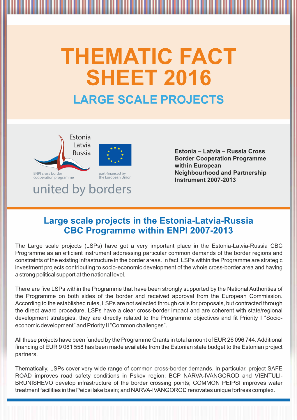 Sheet 2016 Large Scale Projects