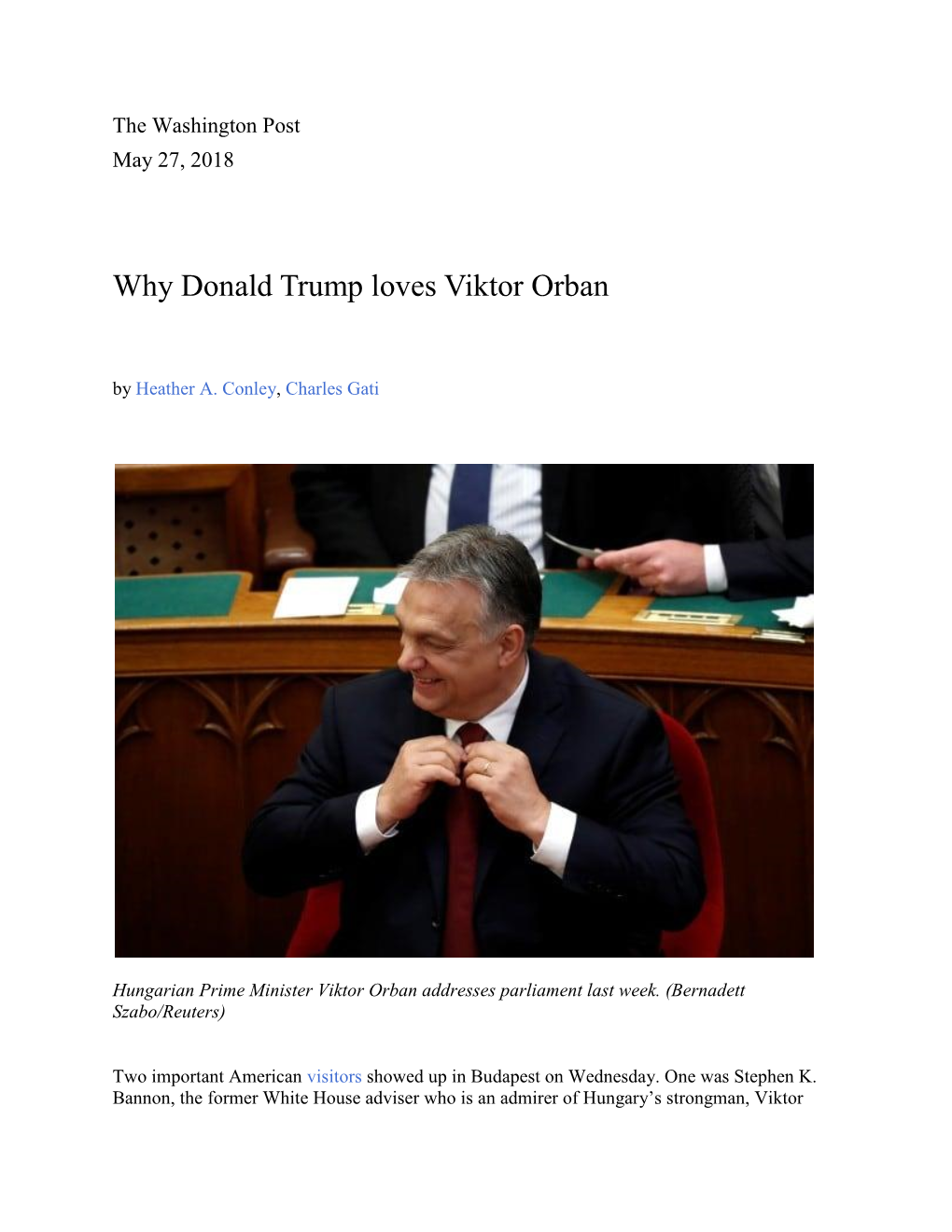 Why Donald Trump Loves Viktor Orban