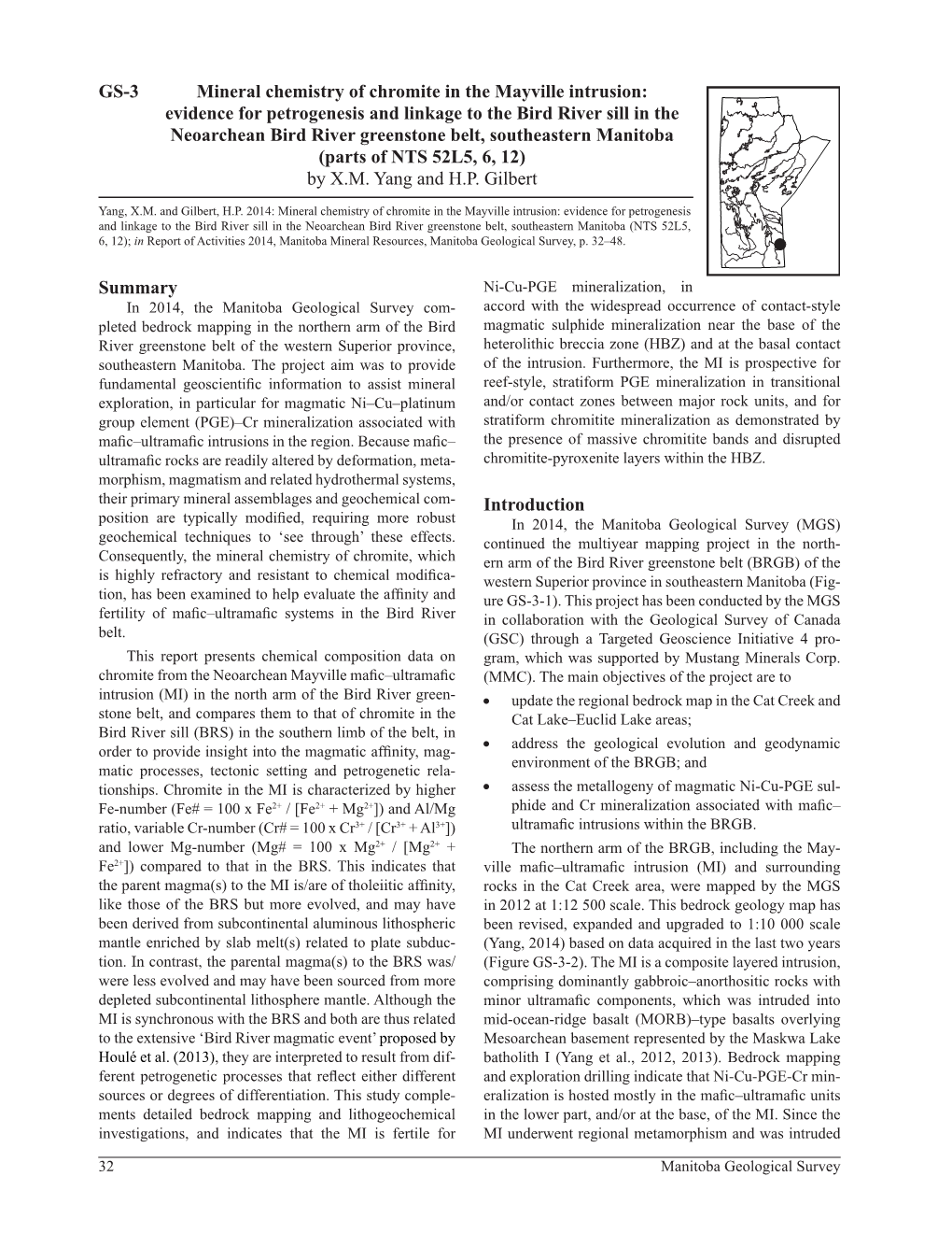 Mineral Chemistry of Chromite in the Mayville